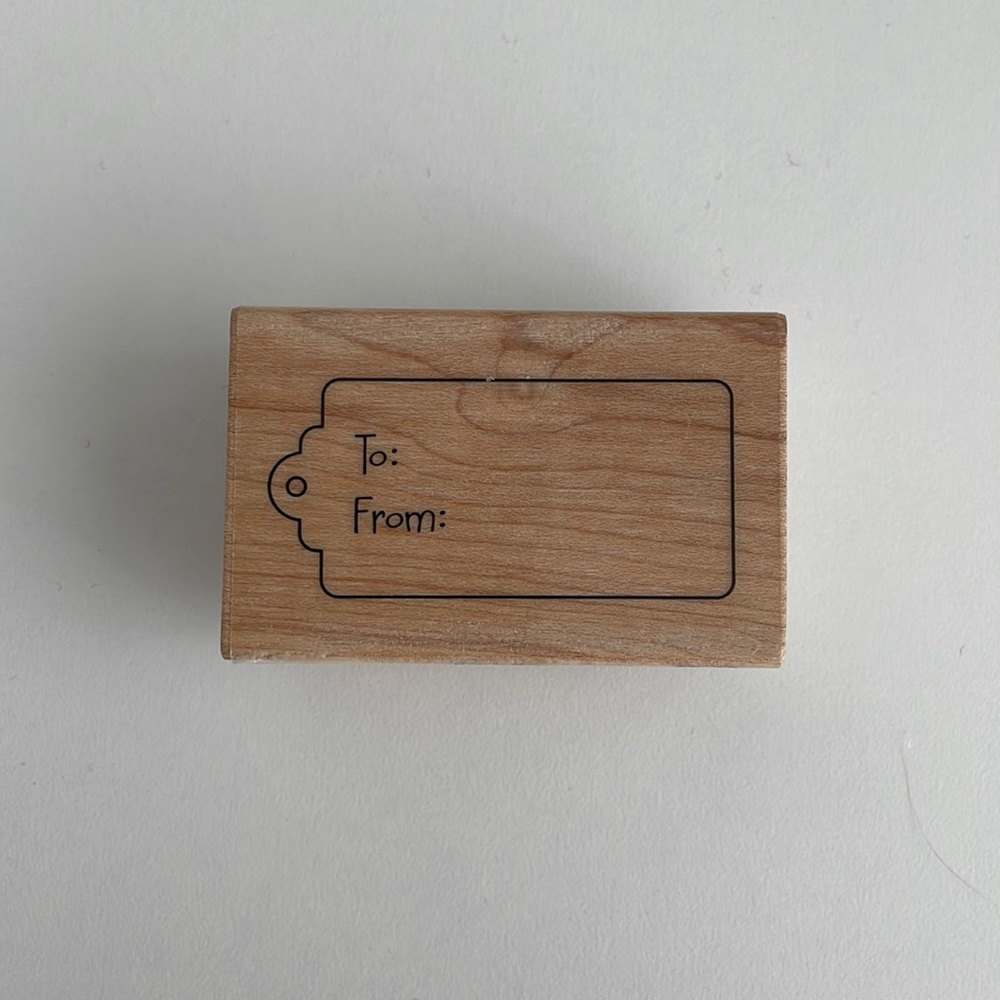 Stamp - Stampabilities Simple To and From Tag Rubber Stamp - NEW